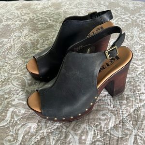 Korks black platform heels